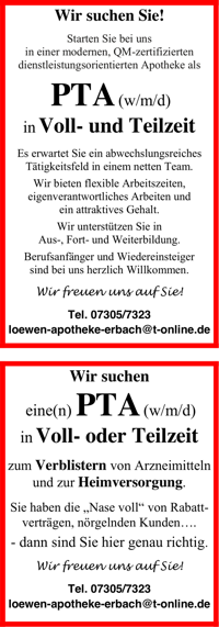 Stellenanzeige